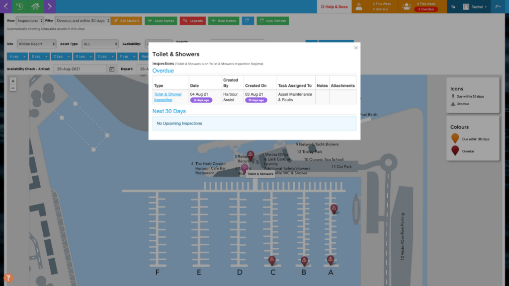 Harbour Assist map inspections view