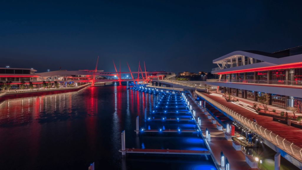 Al Qana waterfront at night